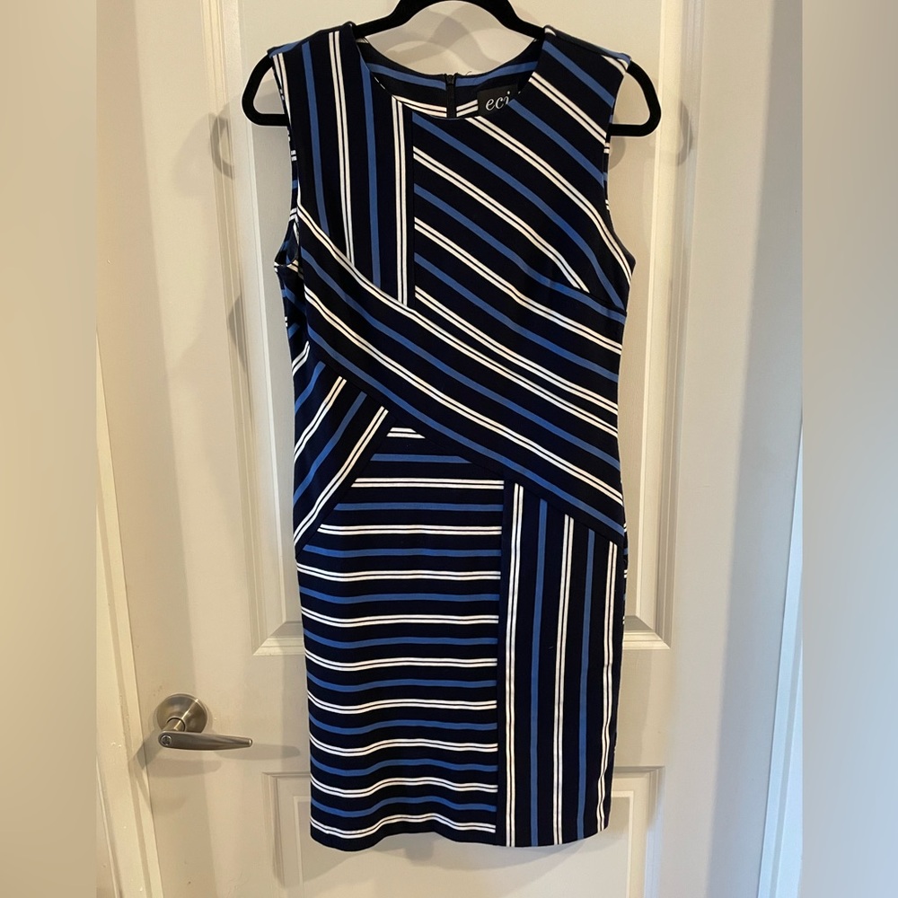 Striped fitted work dress